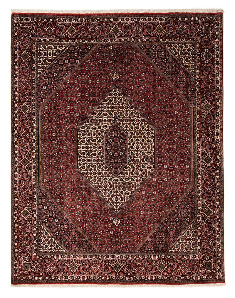 Persisk tæppe - Bijar - 237 x 200 cm - mørkerød