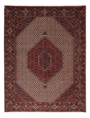 Persisk tæppe - Bijar - 262 x 205 cm - mørkerød