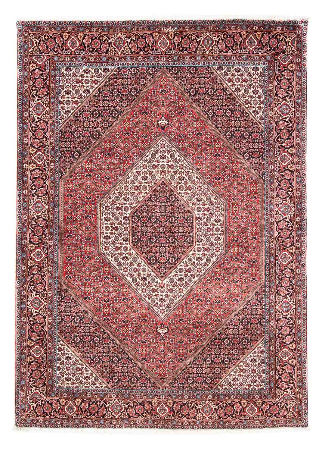 Persisk tæppe - Bijar - 233 x 168 cm - lysrød