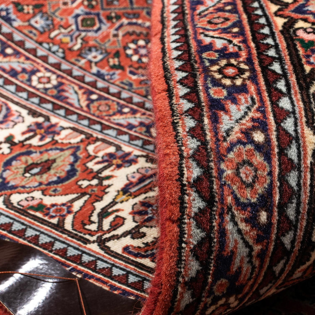 Persisk tæppe - Bijar - 239 x 168 cm - lysrød