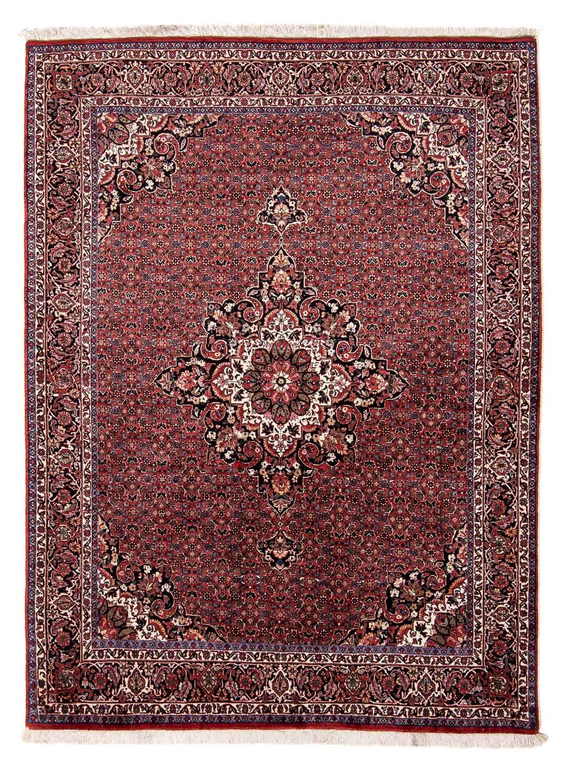 Persisk tæppe - Bijar - 230 x 175 cm - mørkerød