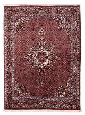 Persisk tæppe - Bijar - 230 x 175 cm - mørkerød