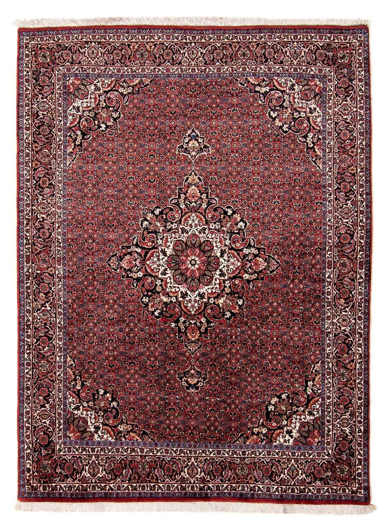 Persisk tæppe - Bijar - 230 x 175 cm - mørkerød