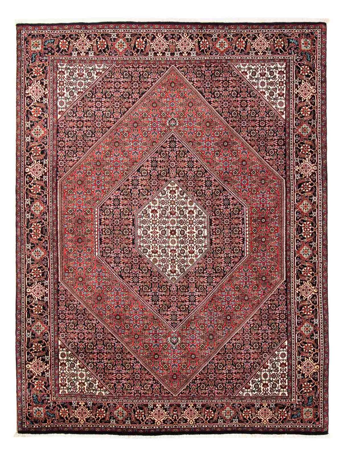 Persisk tæppe - Bijar - 234 x 168 cm - lysrød