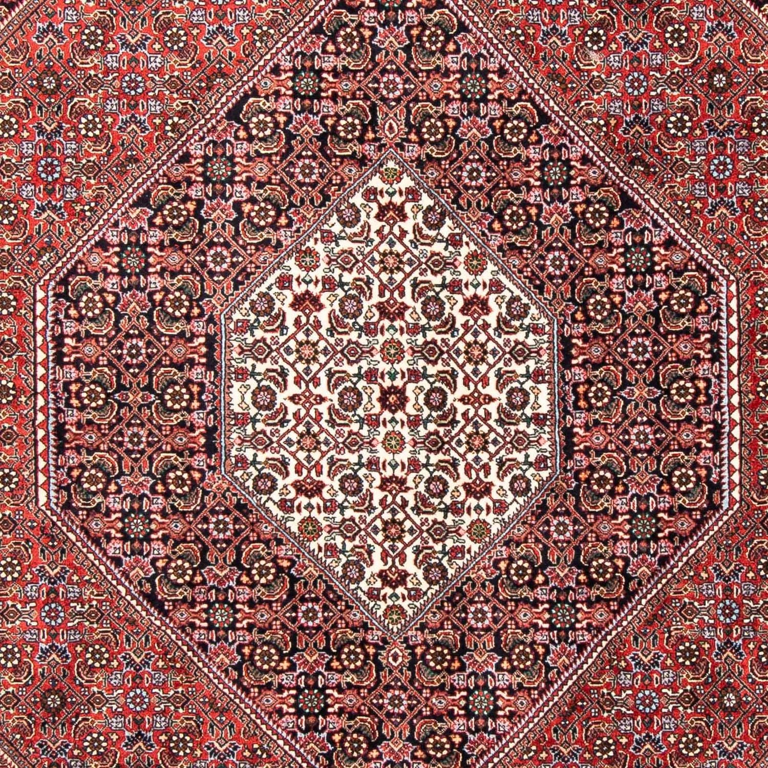 Persisk tæppe - Bijar - 234 x 168 cm - lysrød