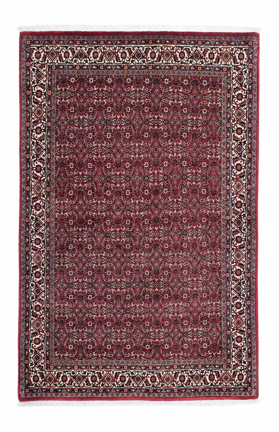 Persisk tæppe - Bijar - 208 x 134 cm - mørkerød