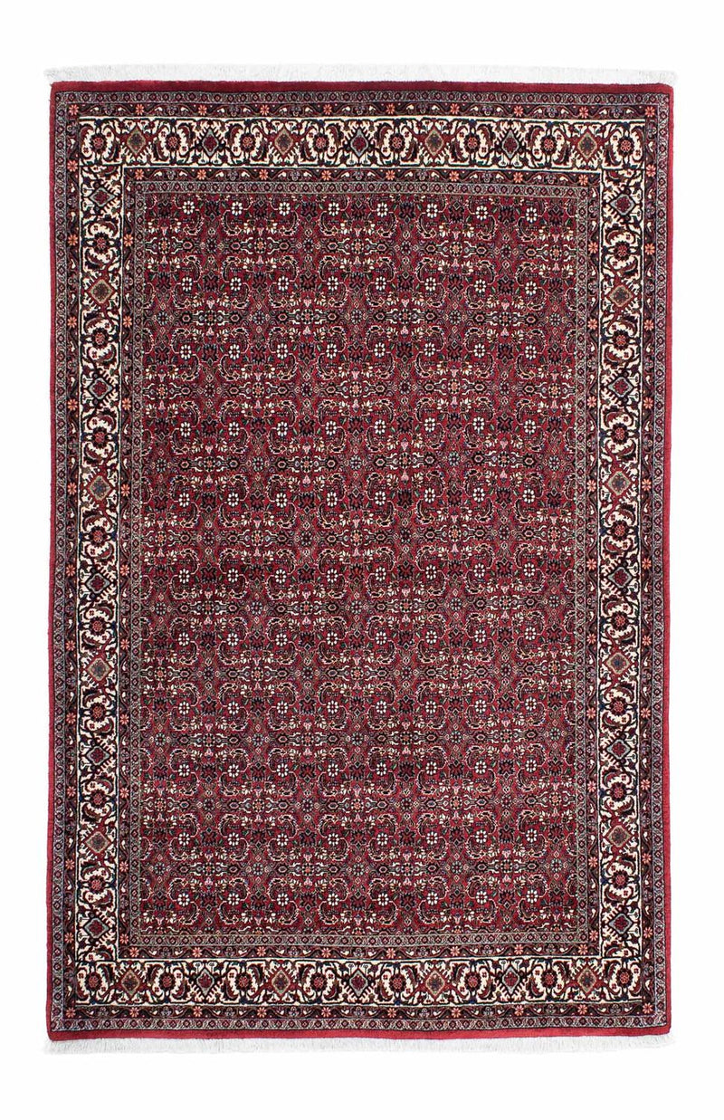 Persisk tæppe - Bijar - 208 x 134 cm - mørkerød