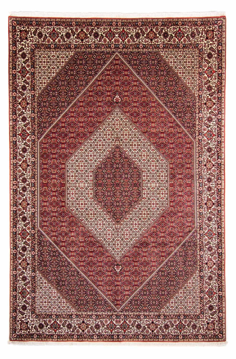 Persisk tæppe - Bijar - 360 x 250 cm - mørkerød