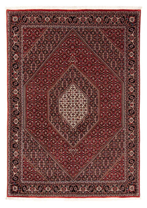 Persisk tæppe - Bijar - 238 x 165 cm - mørkerød
