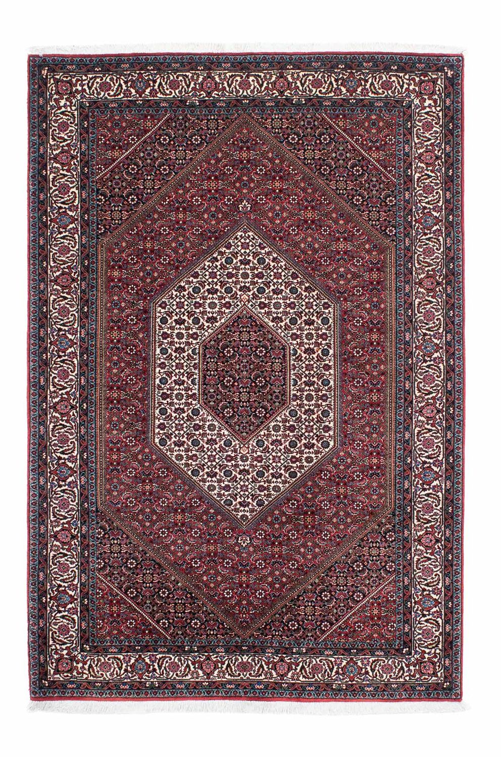 Persisk tæppe - Bijar - 209 x 140 cm - lysrød