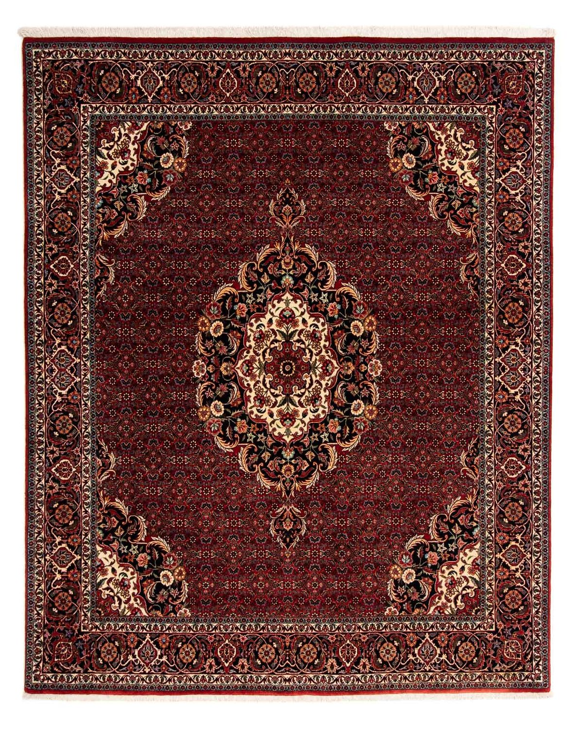 Persisk tæppe - Bijar - 257 x 203 cm - mørkerød