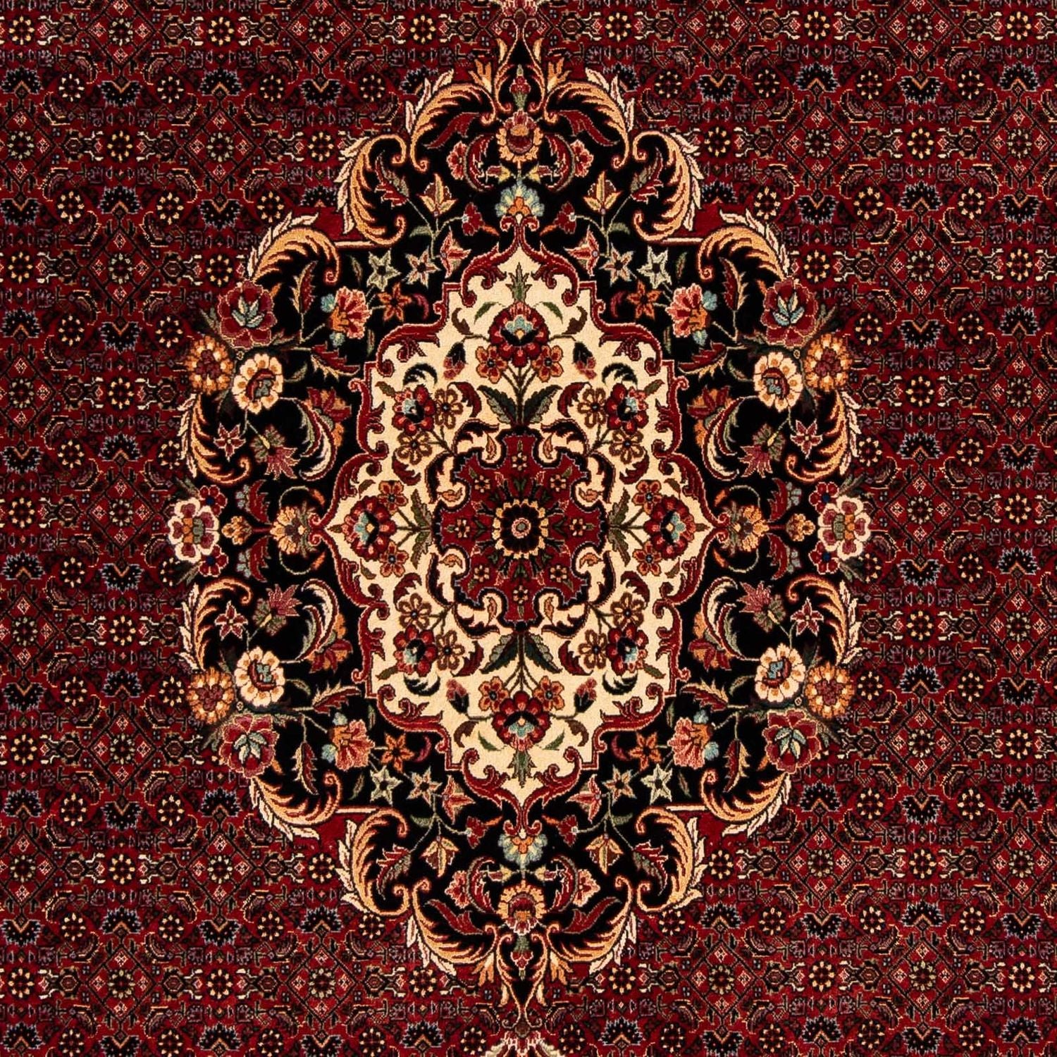 Persisk tæppe - Bijar - 257 x 203 cm - mørkerød