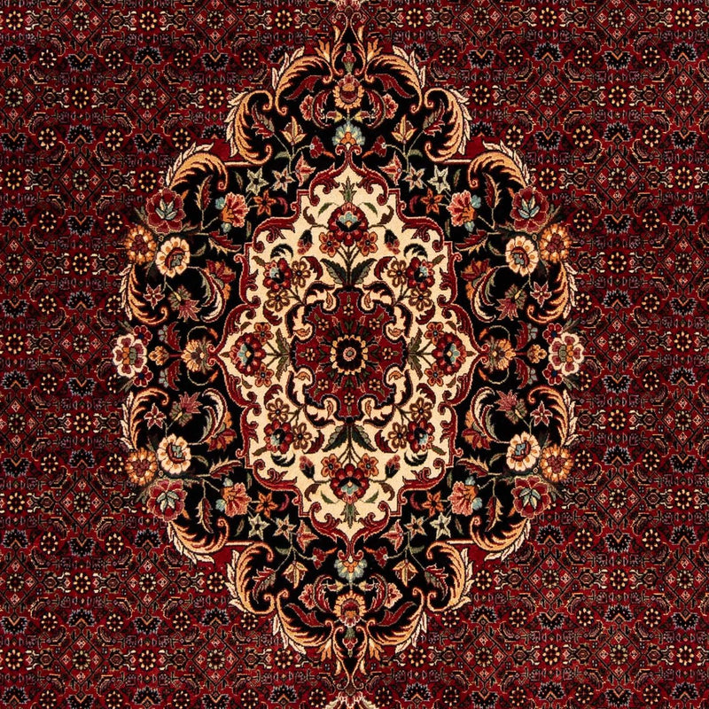 Persisk tæppe - Bijar - 257 x 203 cm - mørkerød