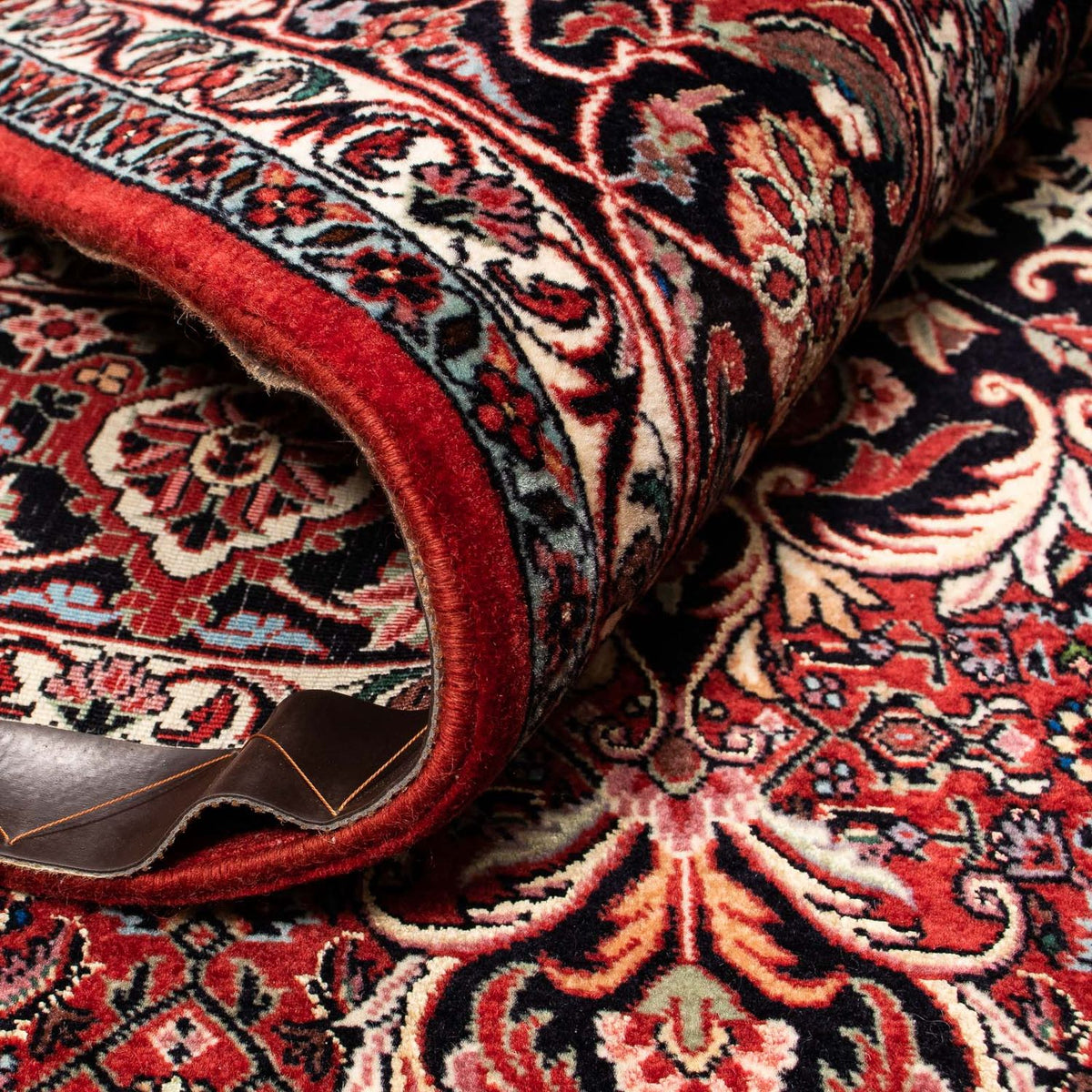 Persisk tæppe - Bijar - 257 x 203 cm - mørkerød