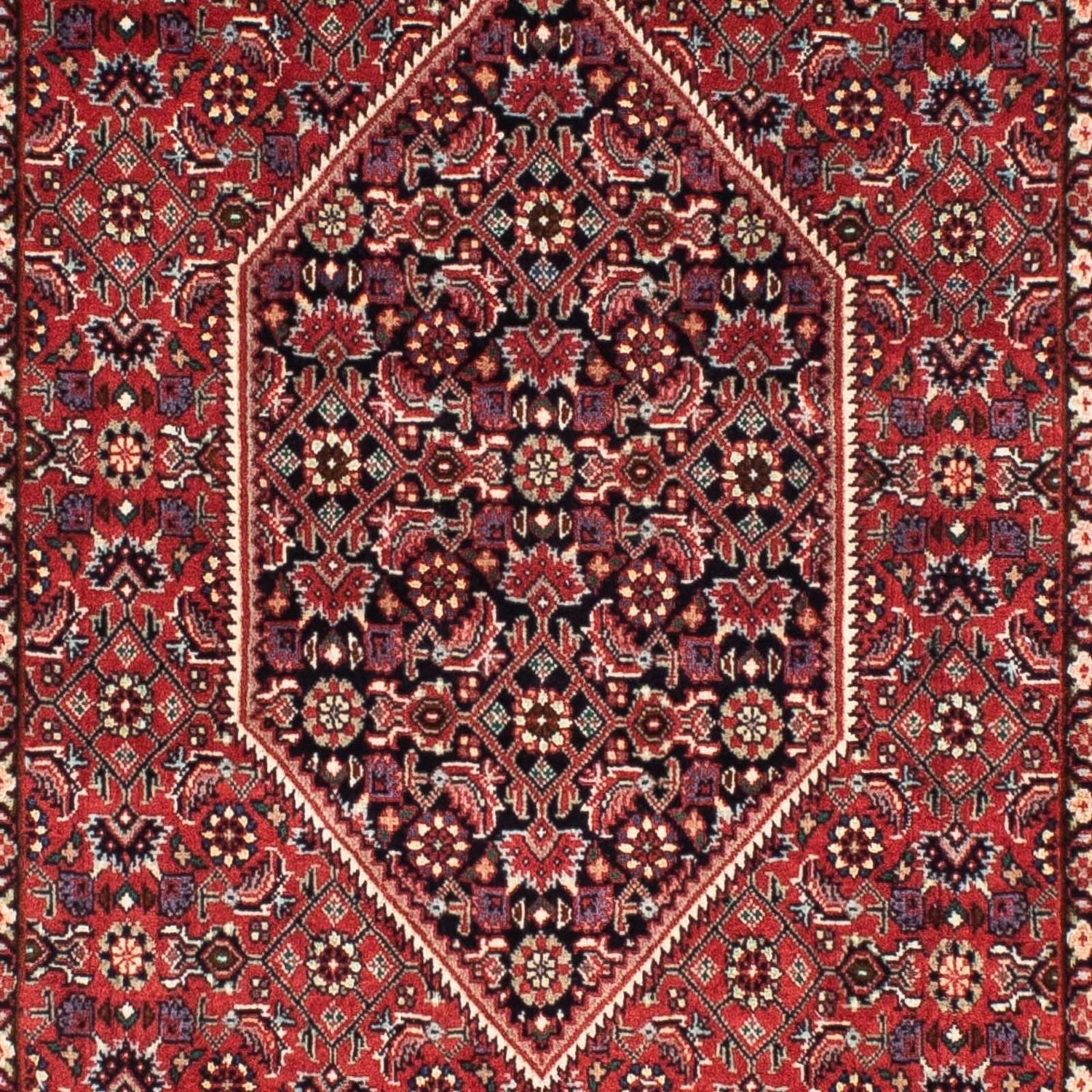 Løber Persisk tæppe - Bijar - 200 x 74 cm - mørkerød