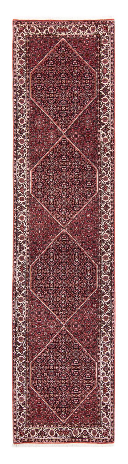 Løber Persisk tæppe - Bijar - 350 x 83 cm - mørkerød