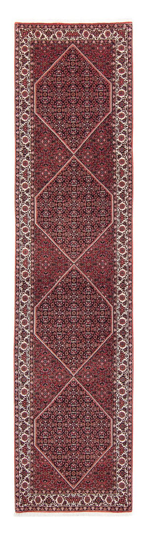 Løber Persisk tæppe - Bijar - 350 x 83 cm - mørkerød