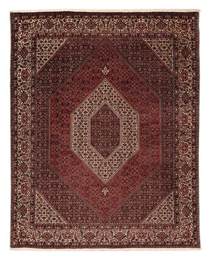 Persisk tæppe - Bijar - 251 x 202 cm - mørkerød