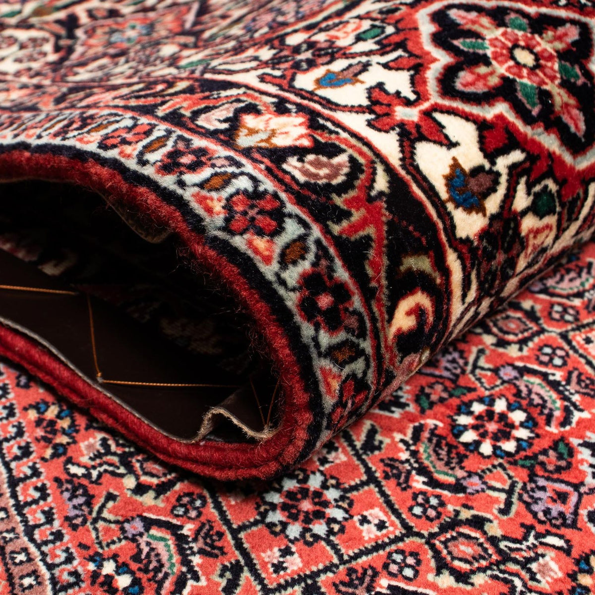 Persisk tæppe - Bijar - 251 x 202 cm - mørkerød