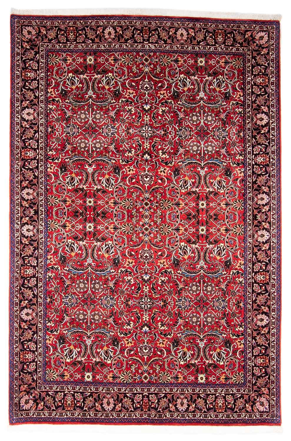 Persisk tæppe - Bijar - 242 x 175 cm - mørkerød
