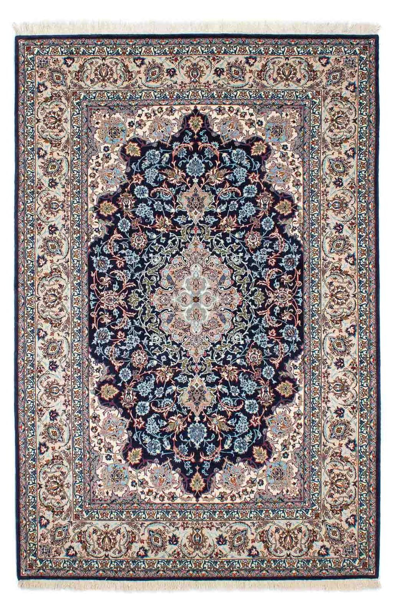 Persisk tæppe - Isfahan - Premium - 226 x 149 cm - mørkeblå