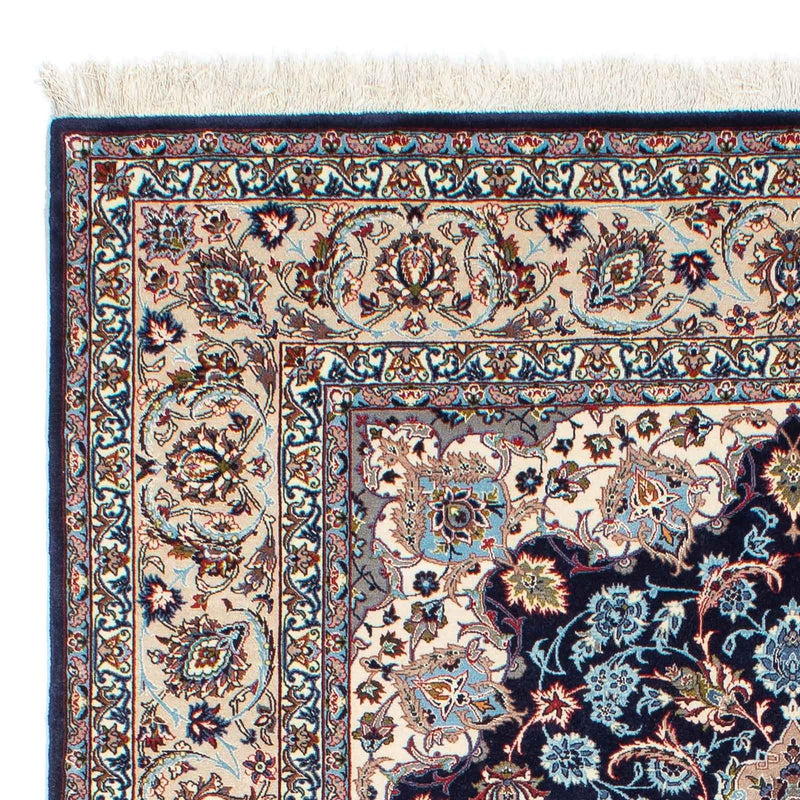 Persisk tæppe - Isfahan - Premium - 226 x 149 cm - mørkeblå