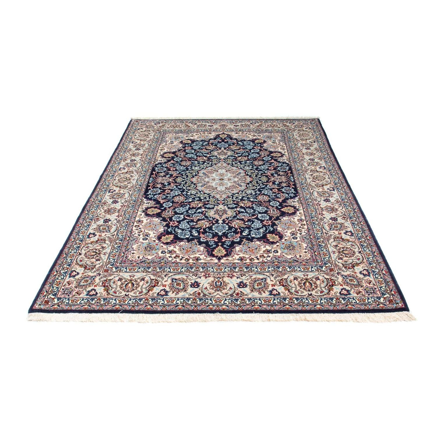 Persisk tæppe - Isfahan - Premium - 226 x 149 cm - mørkeblå
