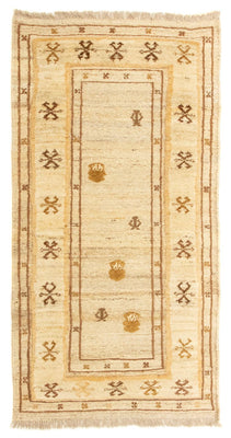 Gabbeh-tæppe - Persisk - 142 x 73 cm - beige