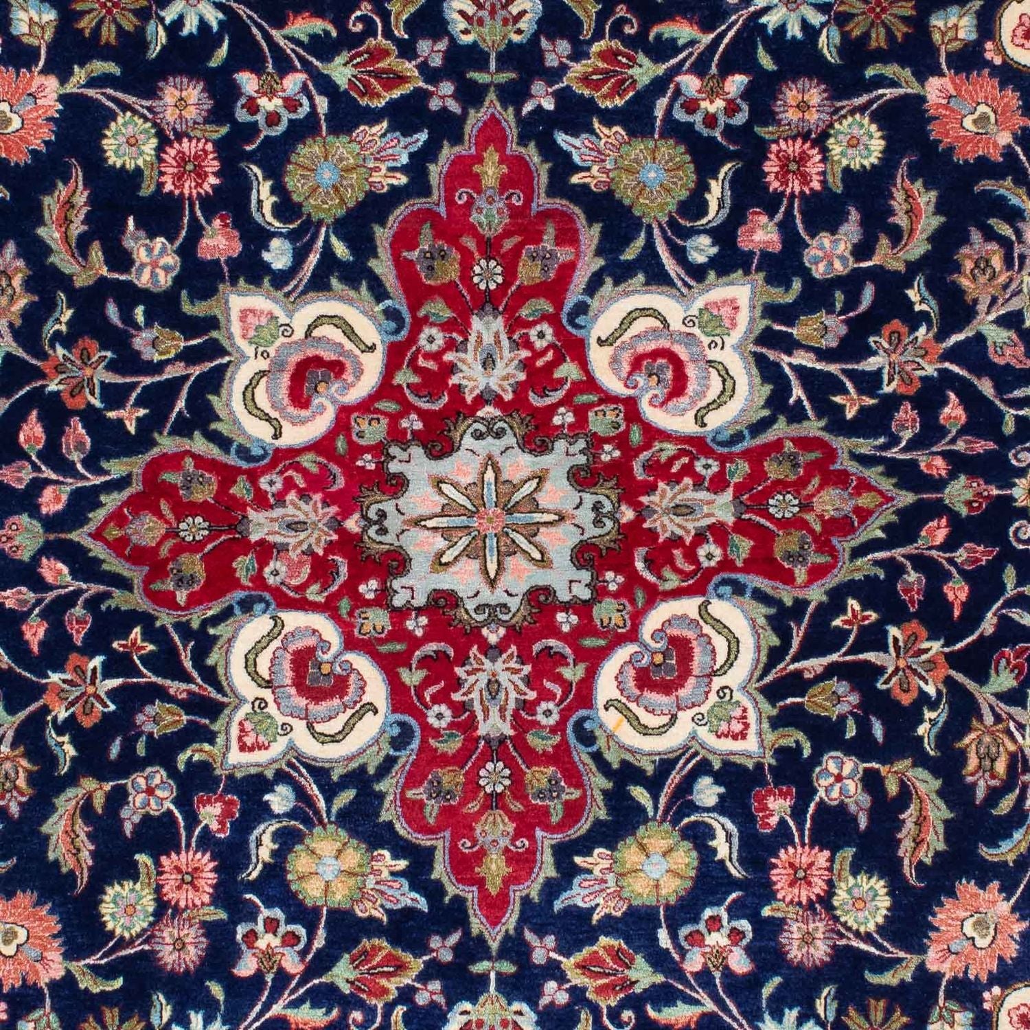 Persisk tæppe - Ghom - 215 x 139 cm - mørkeblå