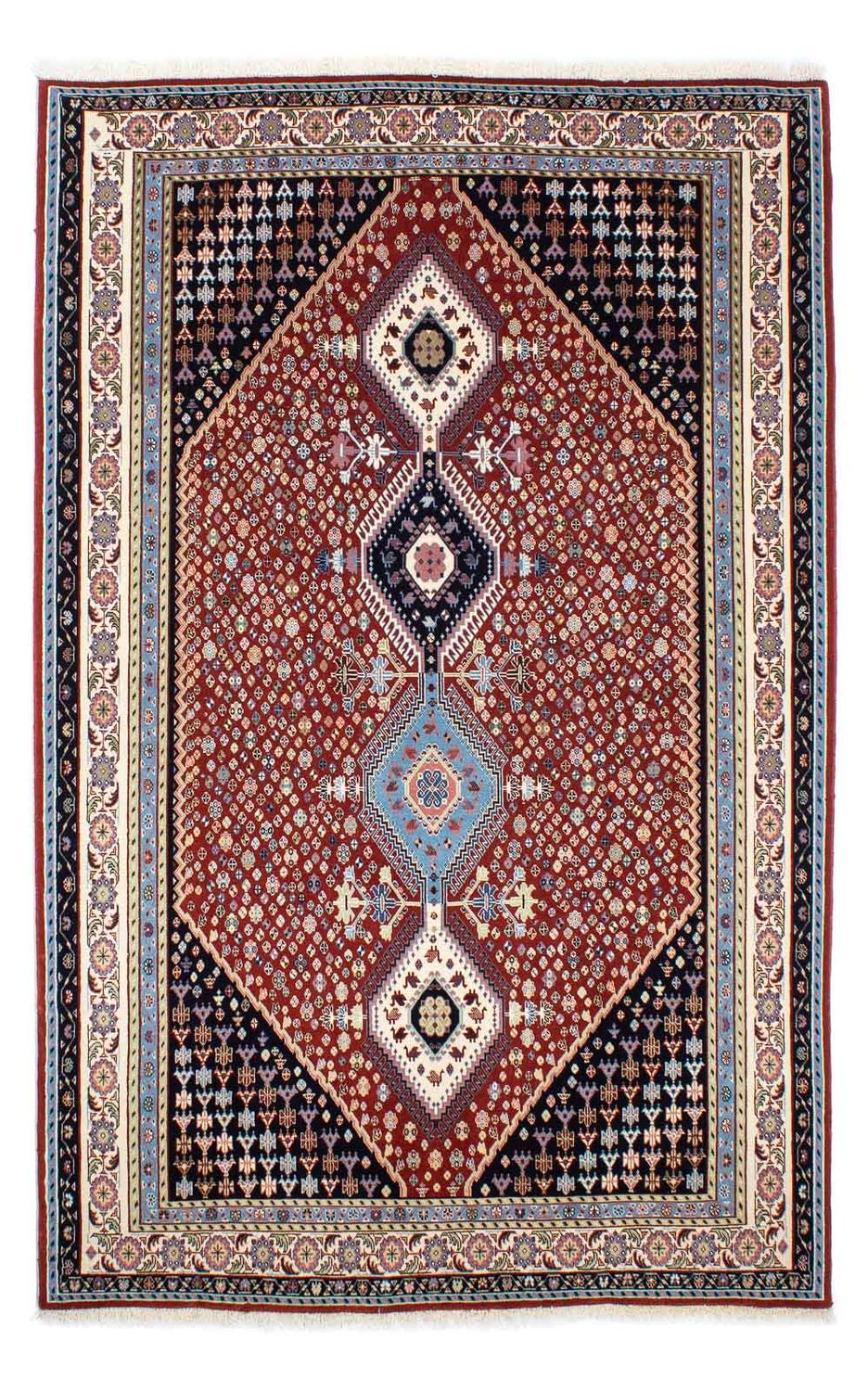Gabbeh-tæppe - Kashkuli Persisk - 225 x 139 cm - mørkerød