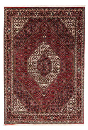Persisk tæppe - Bijar - 251 x 176 cm - mørkerød
