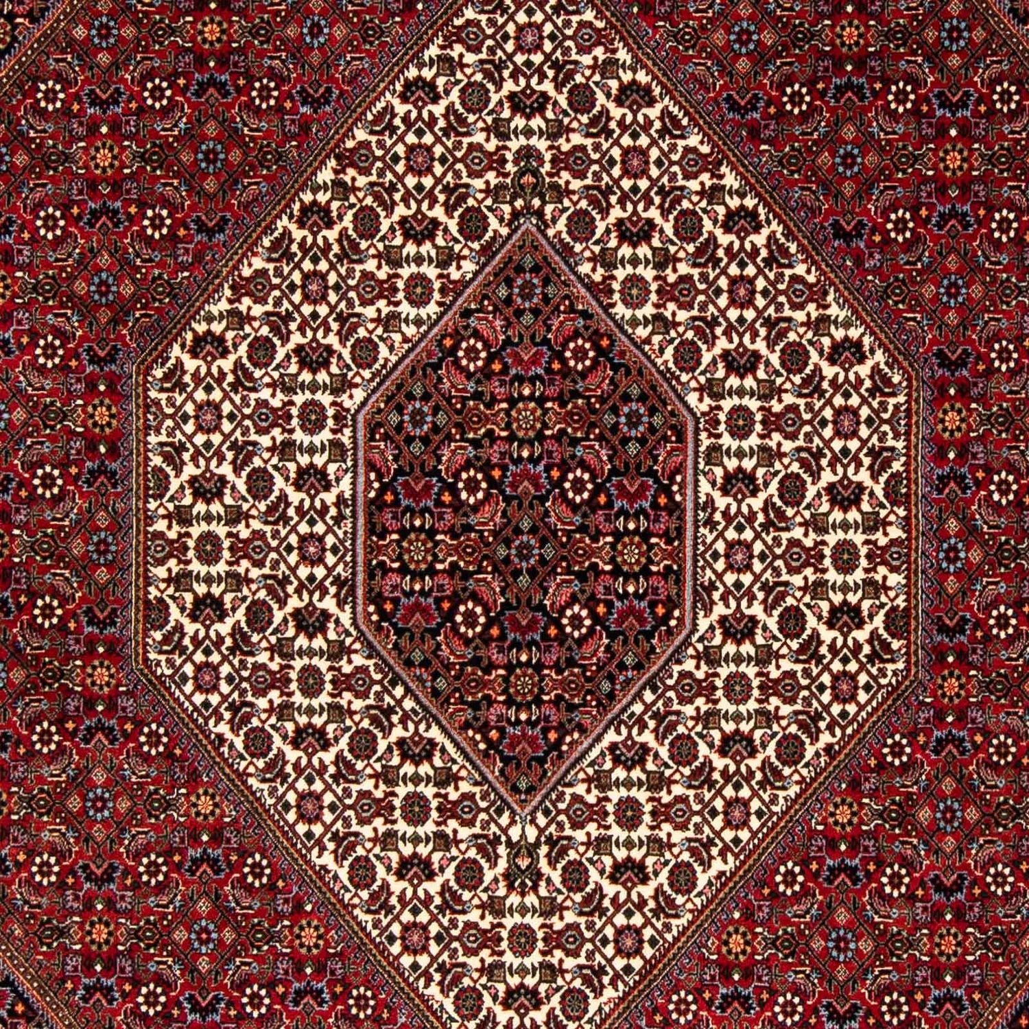 Persisk tæppe - Bijar - 251 x 176 cm - mørkerød