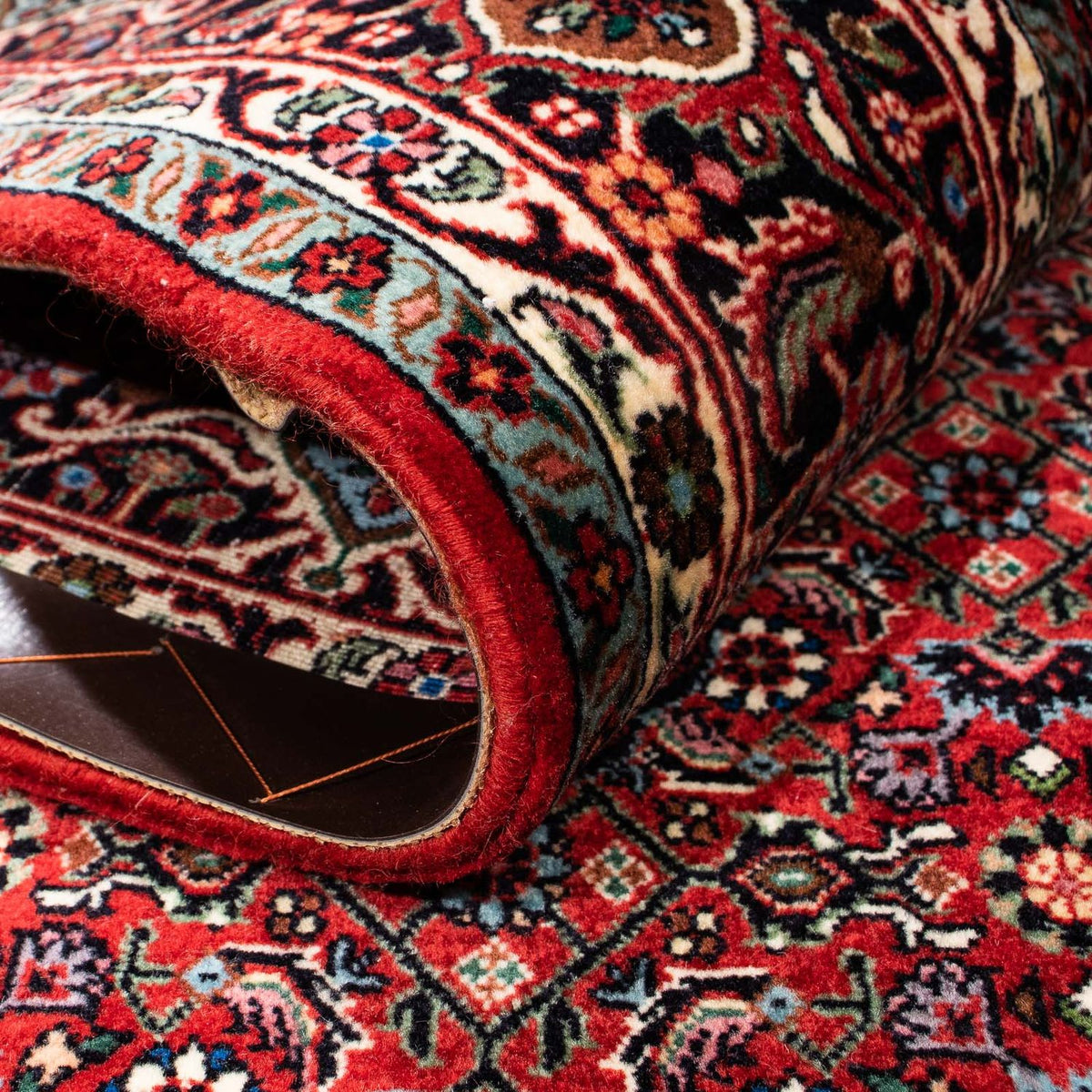 Persisk tæppe - Bijar - 251 x 176 cm - mørkerød