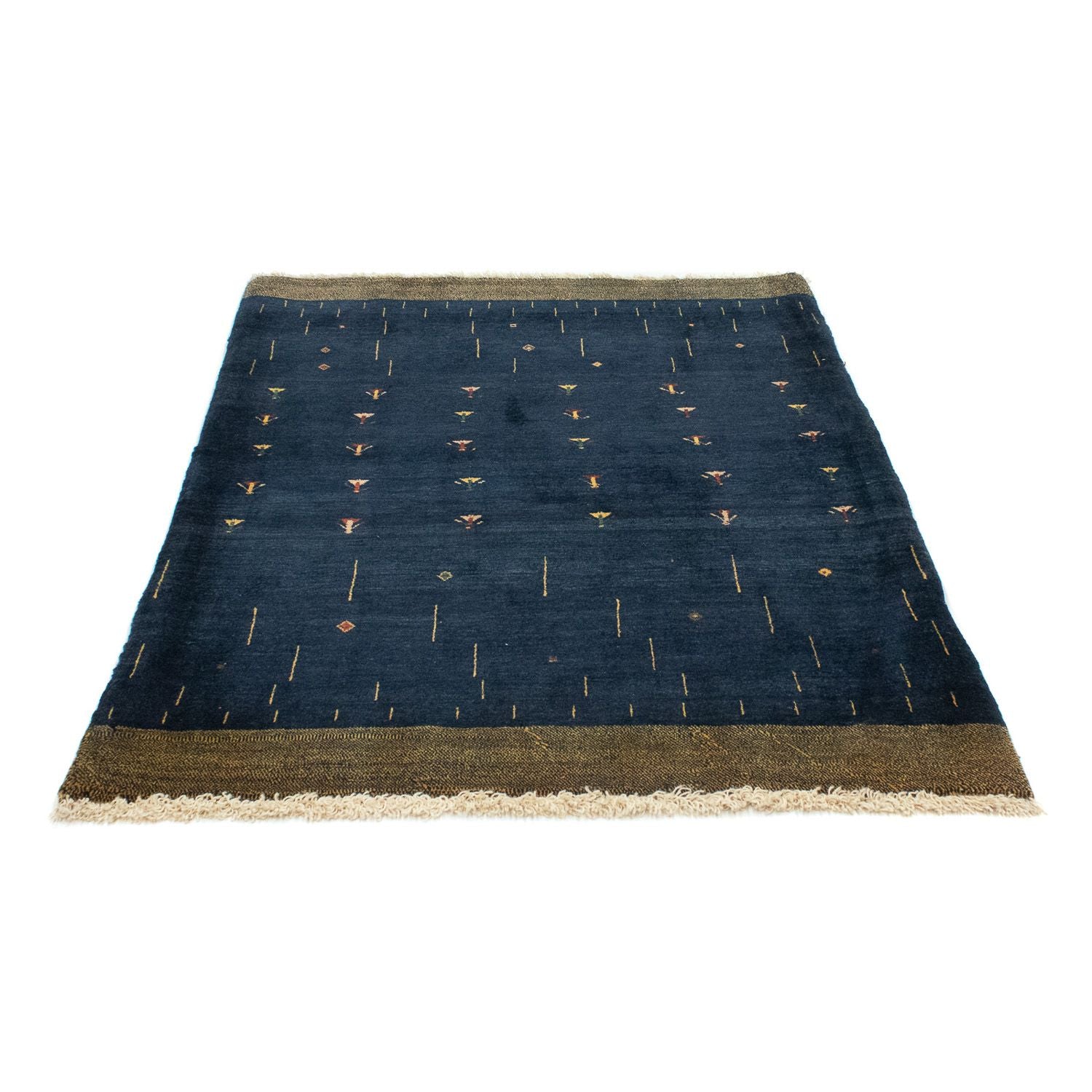 Gabbeh Tæppe - Loribaft Persisk - 160 x 116 cm - mørkeblå