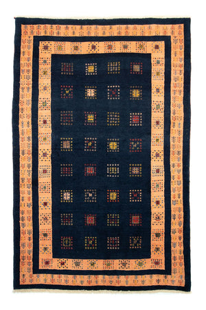 Gabbeh Tæppe - Loribaft Persisk - 202 x 134 cm - mørkeblå