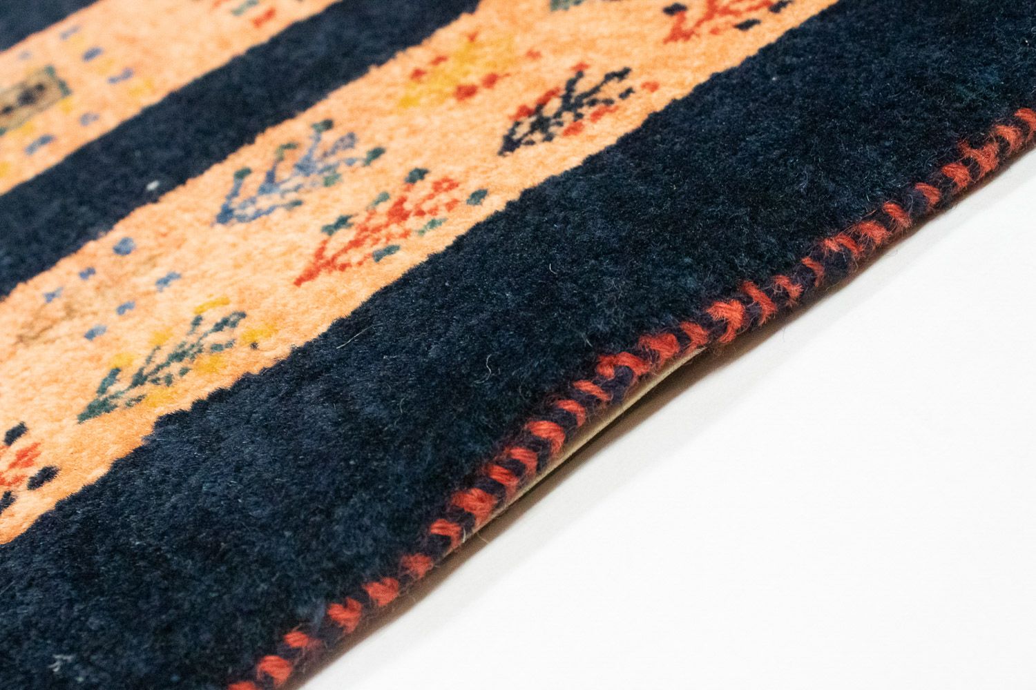 Gabbeh Tæppe - Loribaft Persisk - 202 x 134 cm - mørkeblå