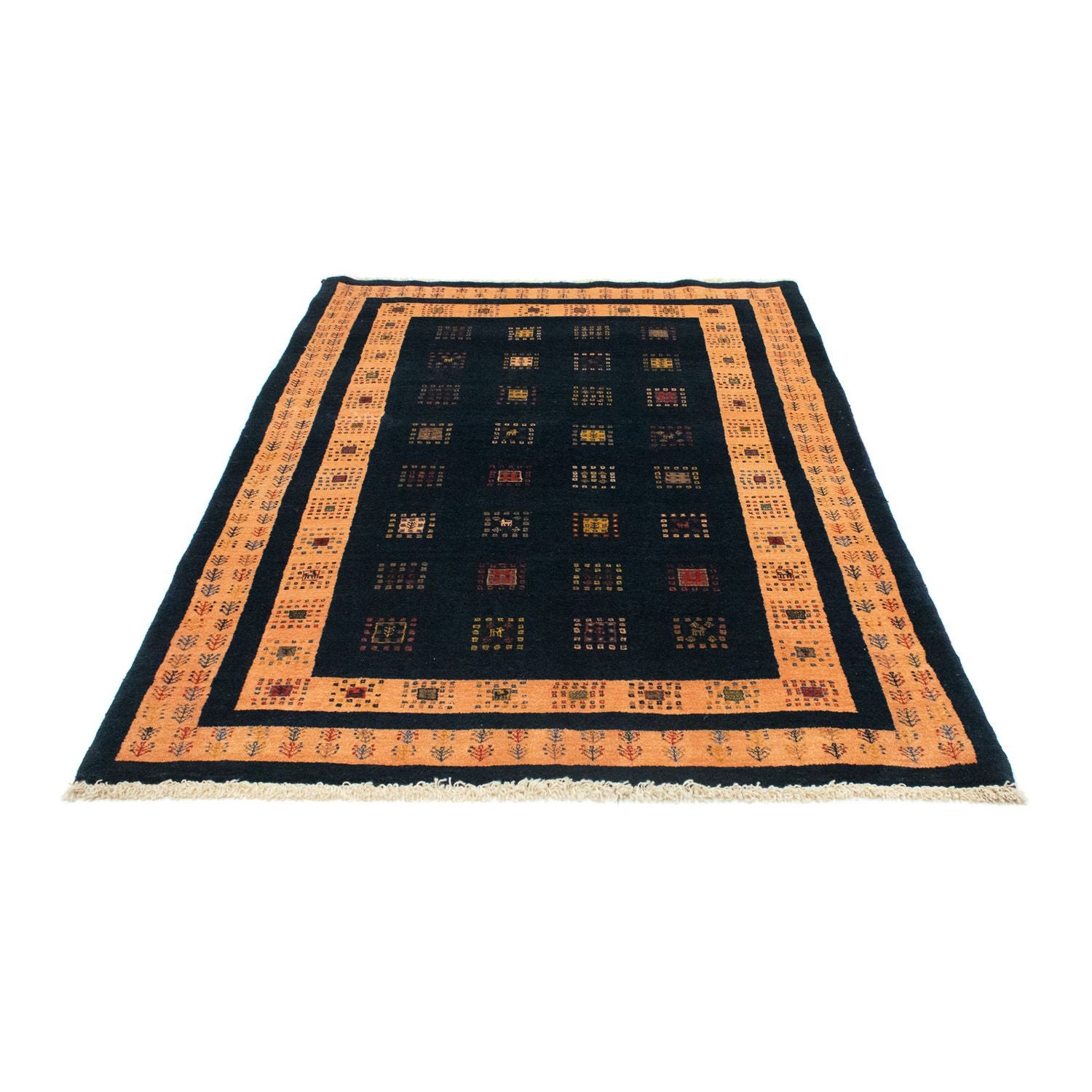 Gabbeh Tæppe - Loribaft Persisk - 202 x 134 cm - mørkeblå
