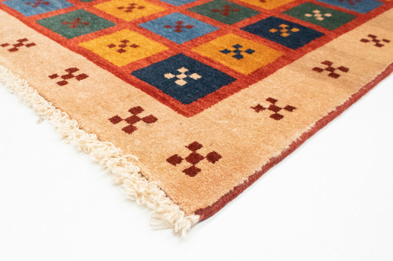 Gabbeh Tæppe - Loribaft Persisk - 150 x 97 cm - lysrød