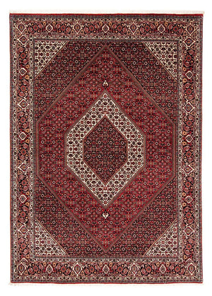 Persisk tæppe - Bijar - 240 x 172 cm - mørkerød