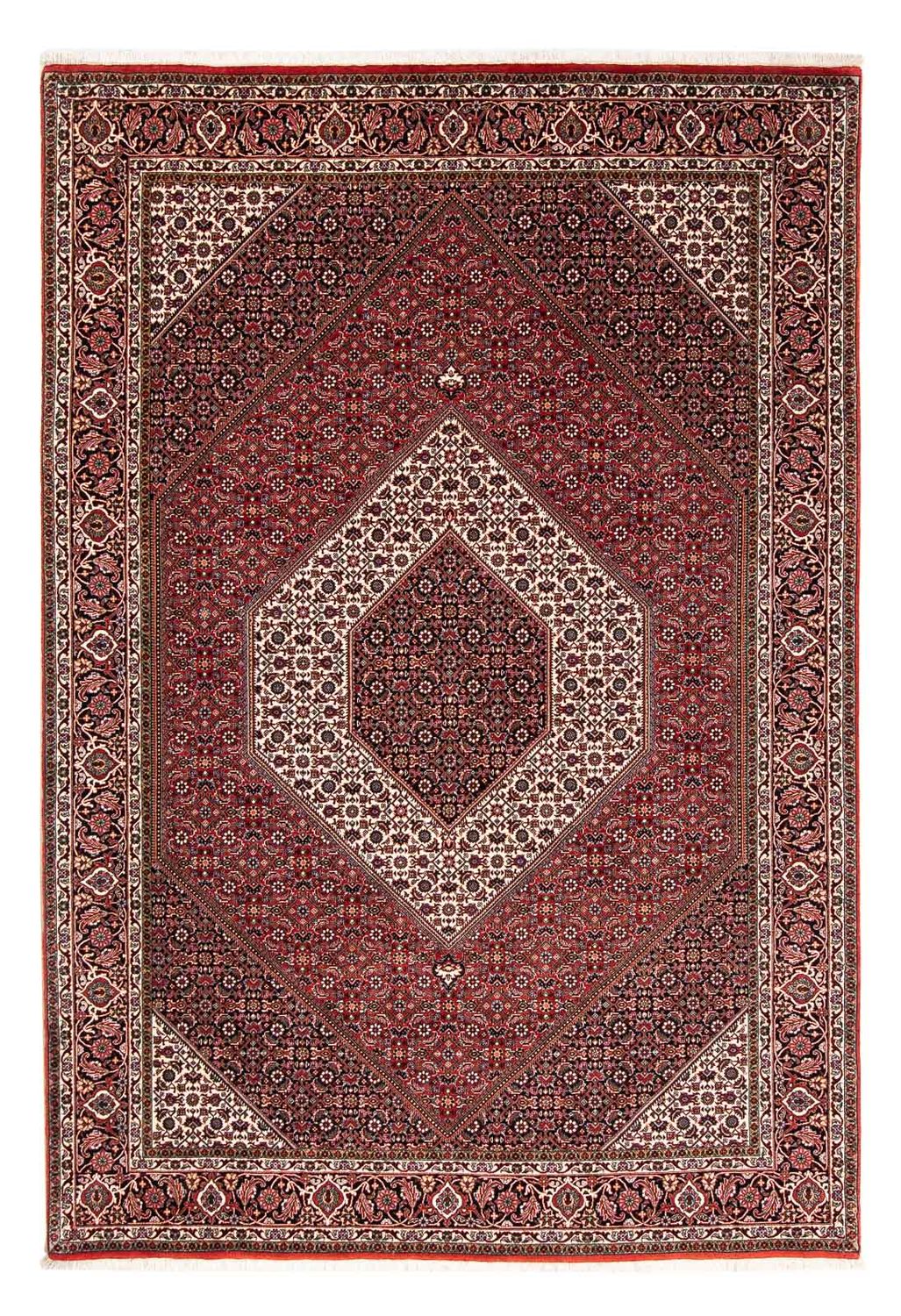 Persisk tæppe - Bijar - 249 x 174 cm - mørkerød