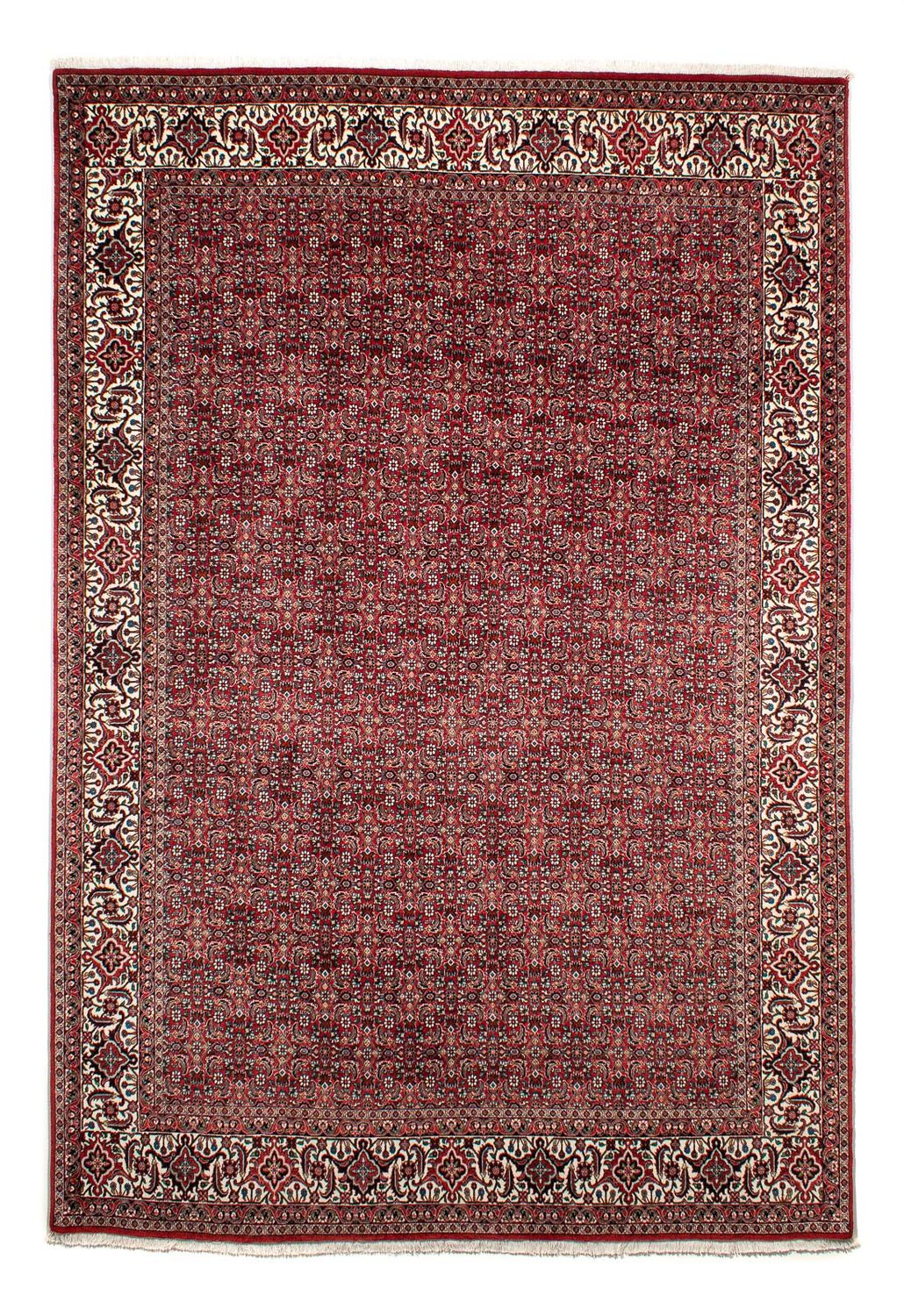 Persisk tæppe - Bijar - 309 x 209 cm - mørkerød