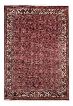 Persisk tæppe - Bijar - 309 x 209 cm - mørkerød