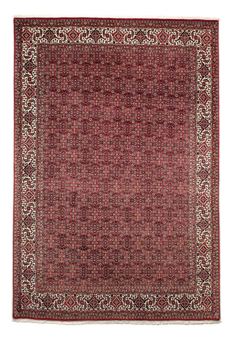 Persisk tæppe - Bijar - 309 x 209 cm - mørkerød