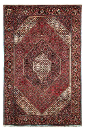 Persisk tæppe - Bijar - 309 x 208 cm - mørkerød