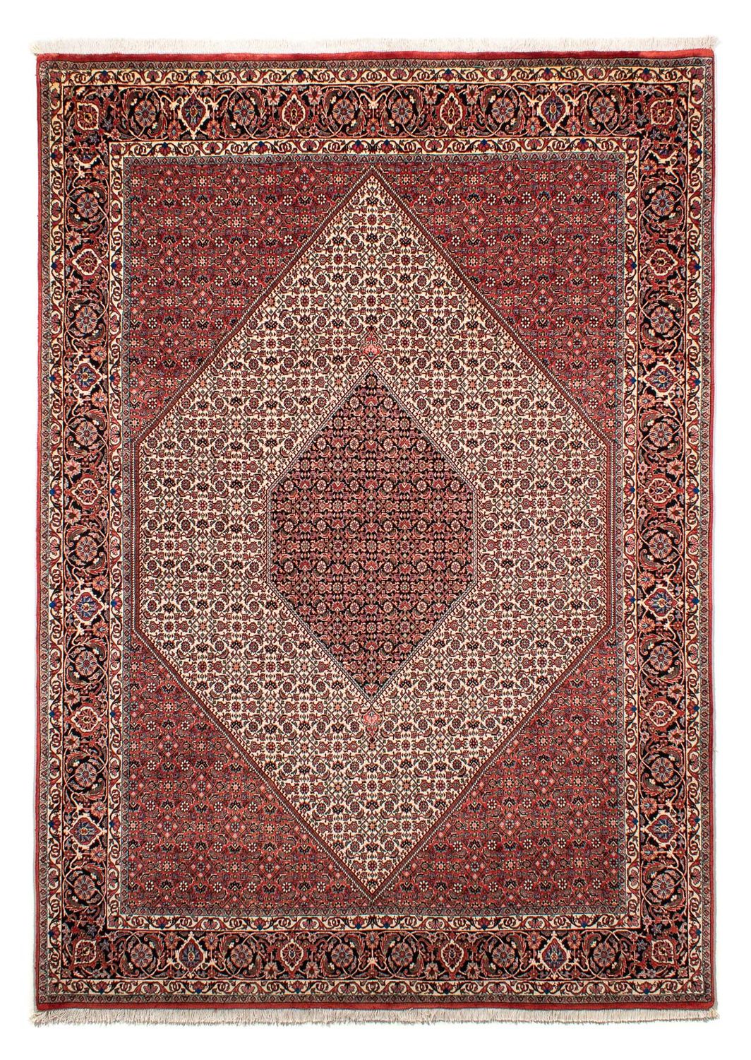 Persisk tæppe - Bijar - 289 x 204 cm - mørkerød