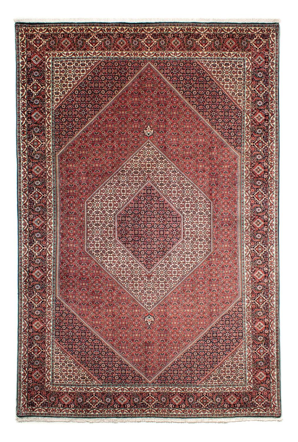 Persisk tæppe - Bijar - 311 x 205 cm - lysrød