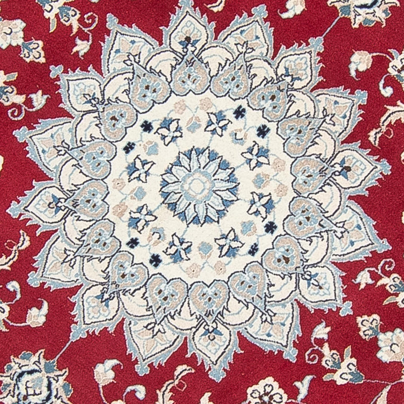 Persisk tæppe - Nain rundt  - 250 x 250 cm - mørkerød