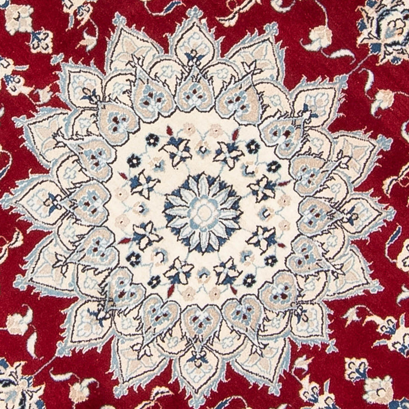 Persisk tæppe - Nain rundt  - 245 x 245 cm - mørkerød