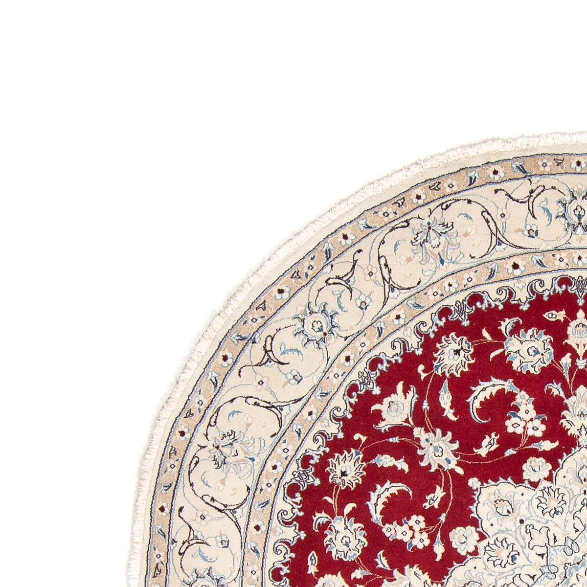 Persisk tæppe - Nain rundt  - 250 x 250 cm - rød