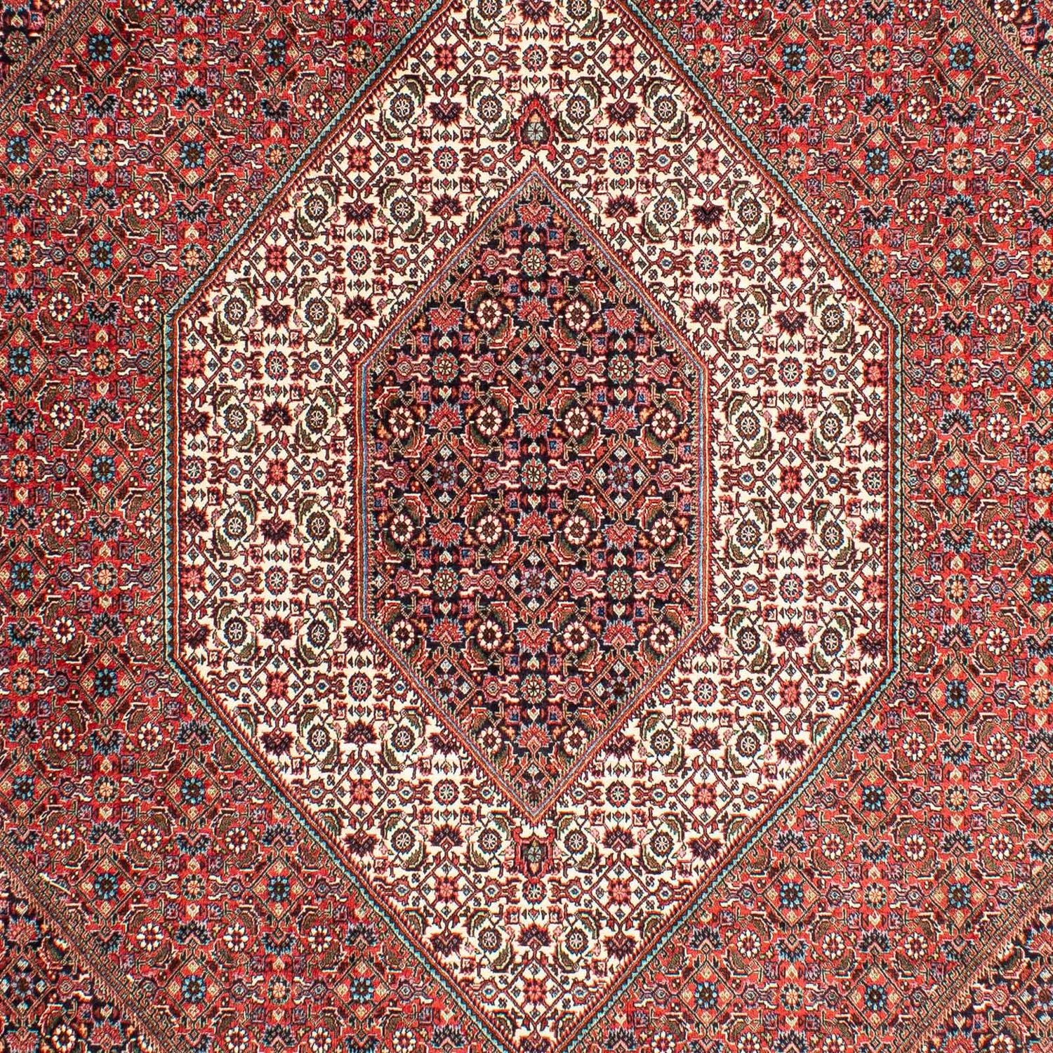 Persisk tæppe - Bijar - 288 x 207 cm - lysrød